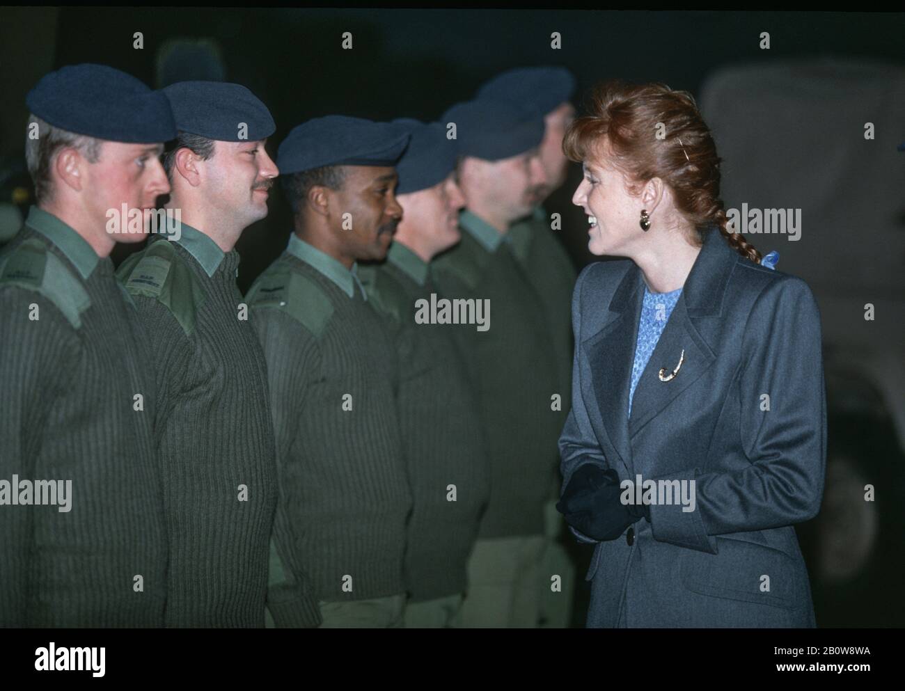 Sarah Ferguson, Duchess of York in RAF Honnington, England Februar 1991 Stockfoto