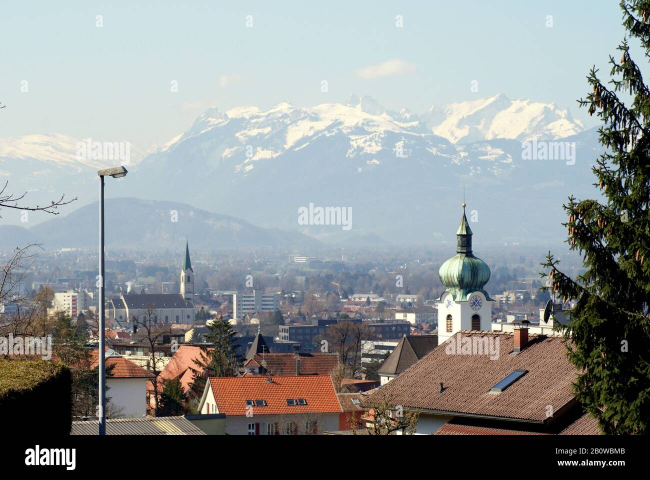 Blick auf Dornbirn, Vorarlberg Stockfoto