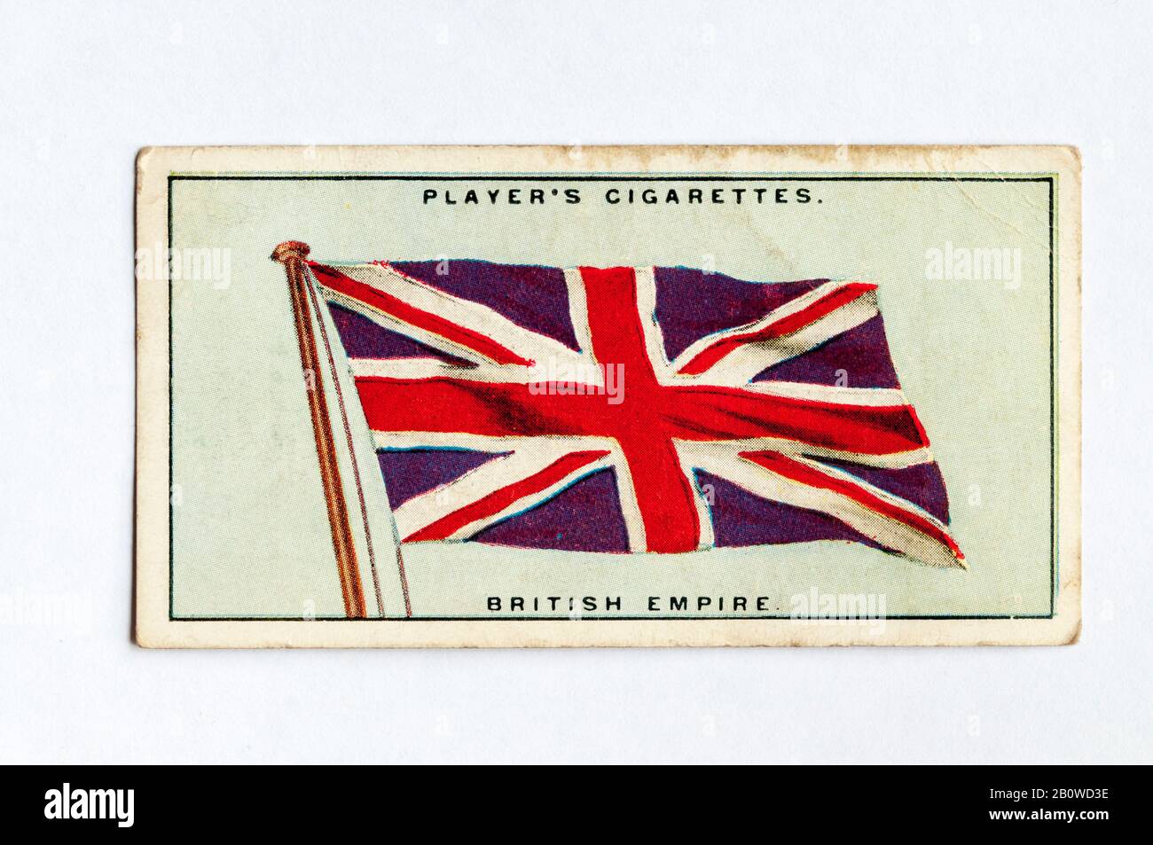 Die Zigarettenkarte des Spielers in Flags of the League of Nations zeigt die Flagge des British Empire, die normalerweise als Union Jack bezeichnet wird. Ausgabe Von 1928. Stockfoto