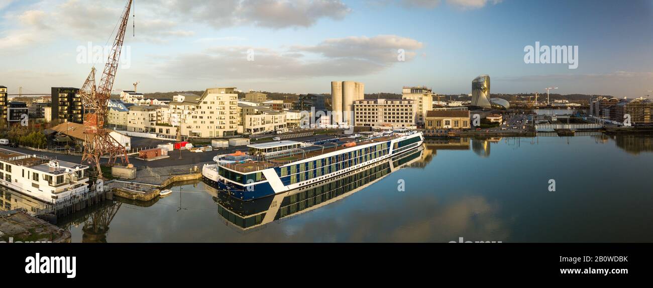 Gironde, Bordeaux, District Flood Basin, Luftbild Stockfoto