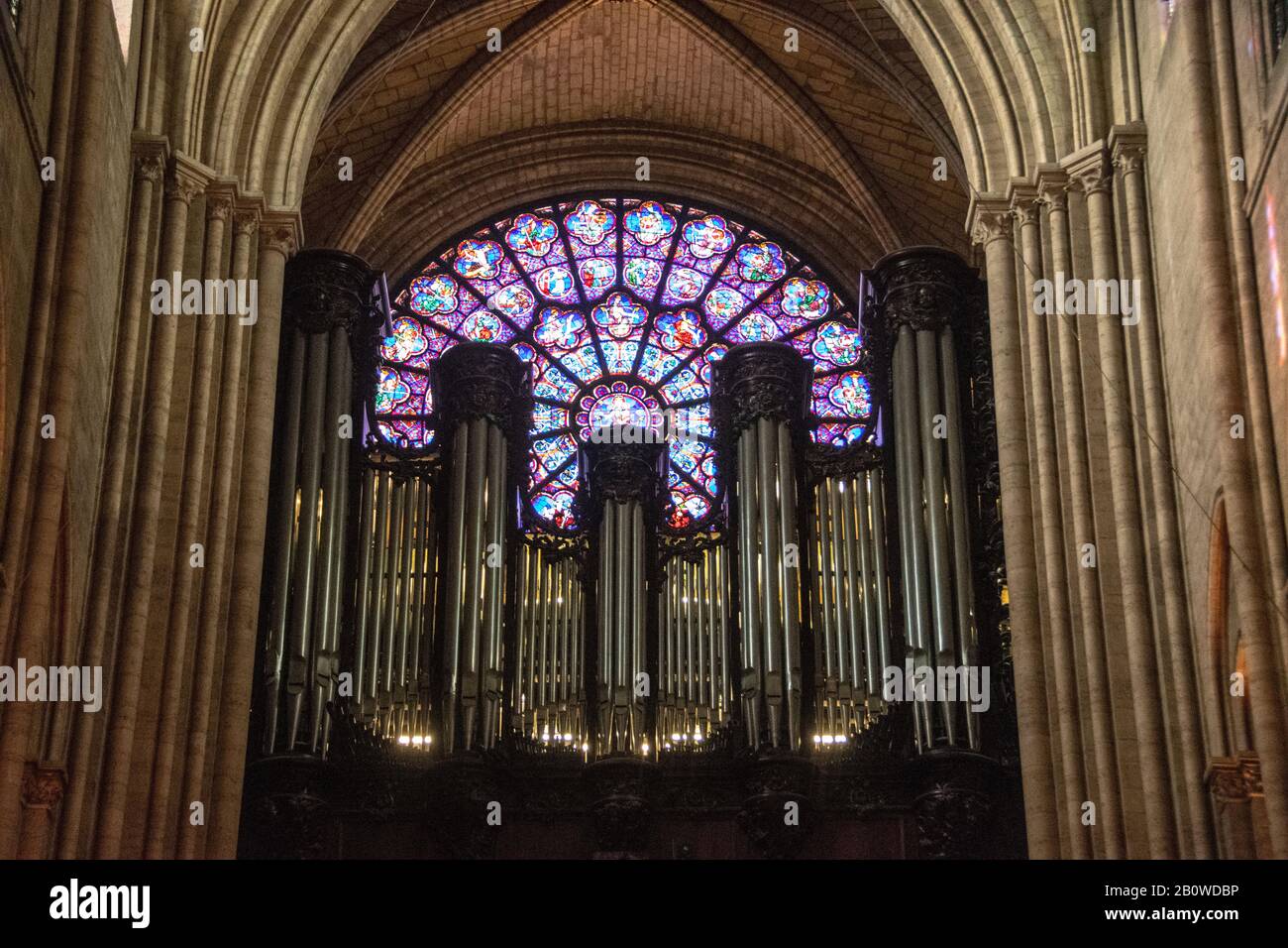 Innenräume der Kathedrale Notre Dame paris Stockfoto