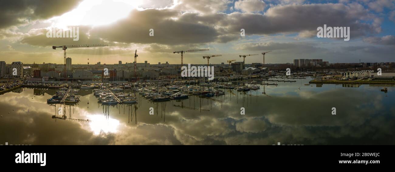 Gironde, Bordeaux, District Flood Basin, Luftbild Stockfoto