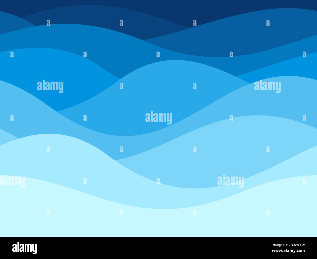 Blaues Wellenmuster. Sommerliche Seewelle, abstrakter Wasserstrom Vektor nahtloser Hintergrund Stock Vektor