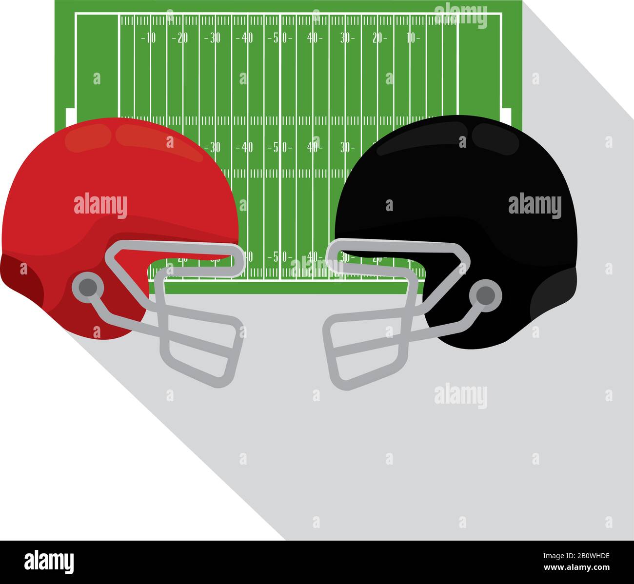 American Football Helme und Feld Stock Vektor
