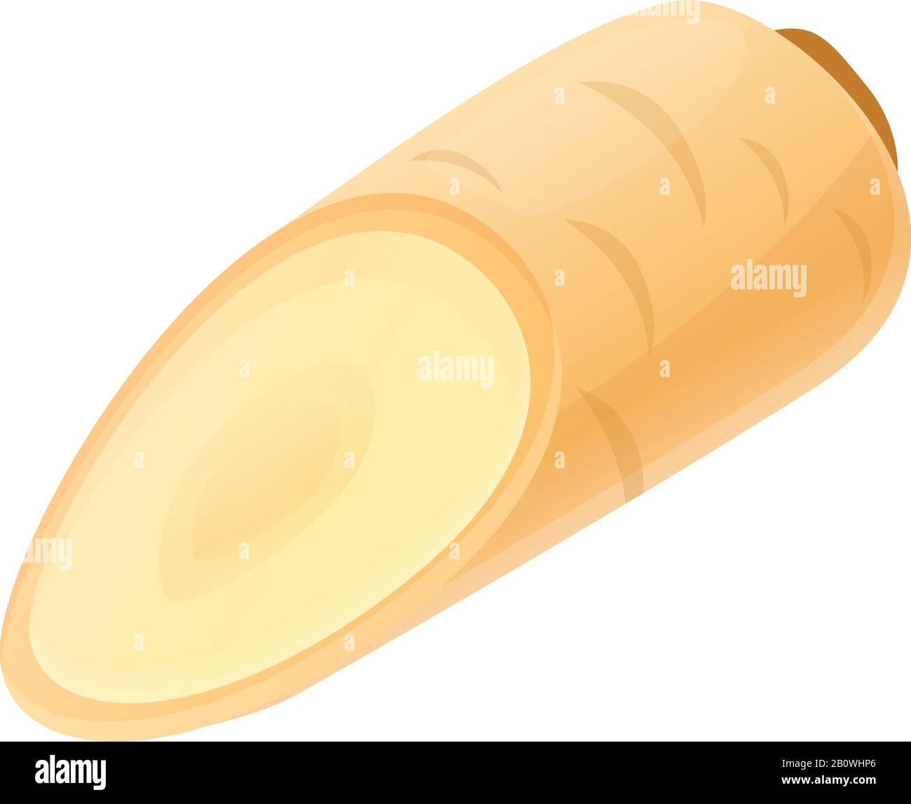 Halbiert das Symbol für Parsnip. Cartoon des halben Parsnip-Vektorsymbols für Webdesign isoliert auf weißem Hintergrund Stock Vektor
