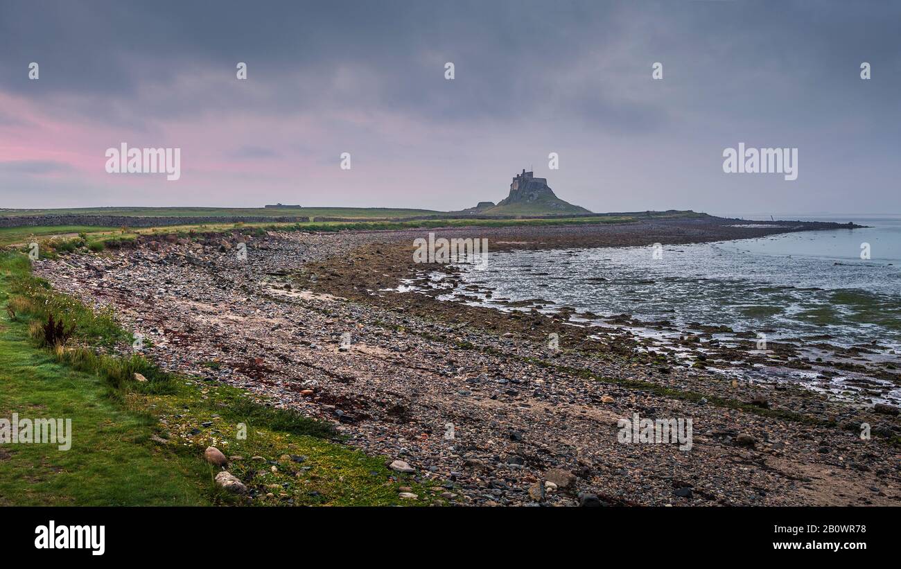 Lindisfarne Schloß, Holy Island, Northumberland, UK Stockfoto