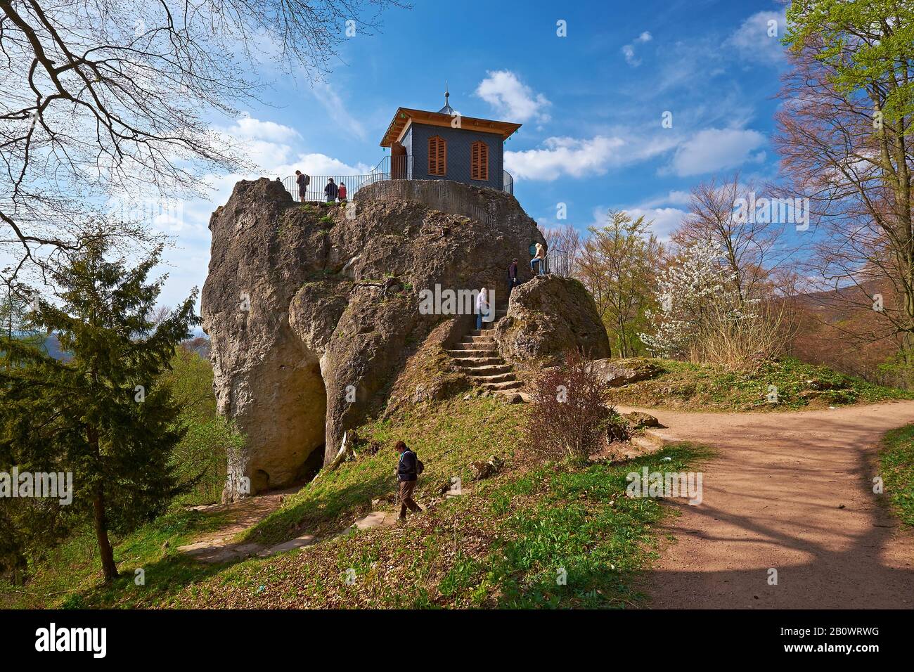 Chinesisches Haus am hohlen Stein im Schlosspark Altenstein bei Bad Liebenstein, Wartburgkreis, Thüringen, Deutschland, Europa Stockfoto