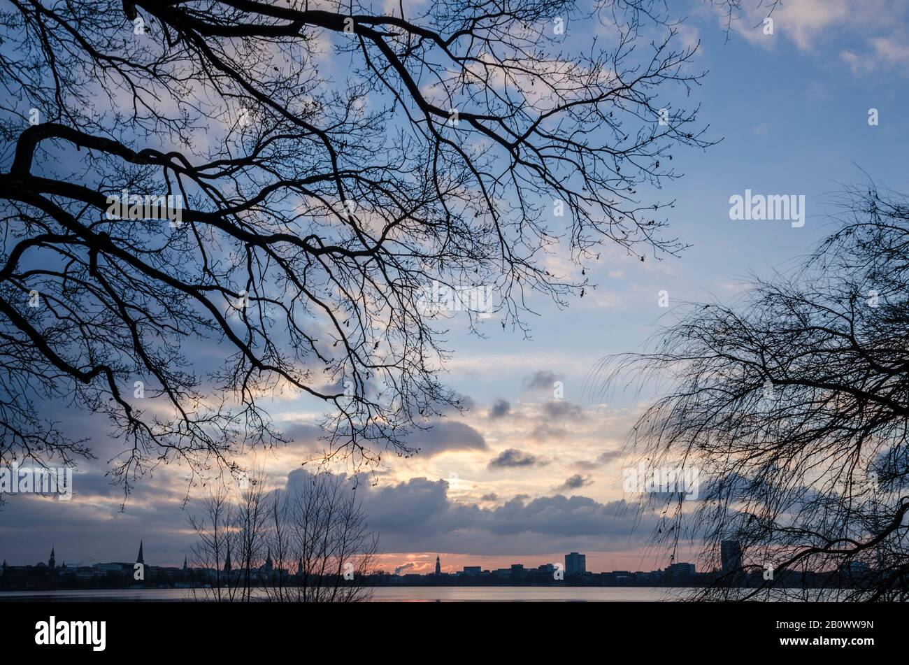 Außenalster, Winterhude, Hamburg, Deutschland Stockfoto