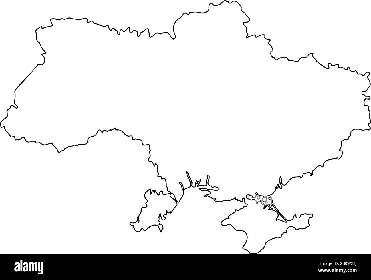 Karte Ukraine Symbol Umriss schwarze Farbe Vektor Illustration flaches Design einfaches Bild Stock Vektor