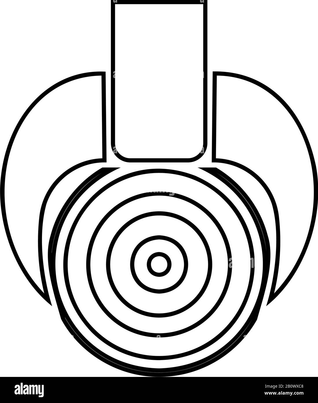 Holzfällerei Baumstamm anheben mit Greifer Forstindustrie Industriekran für Holzstamm Holzproduktion Symbol umreißt schwarzen Farbvektor Stock Vektor