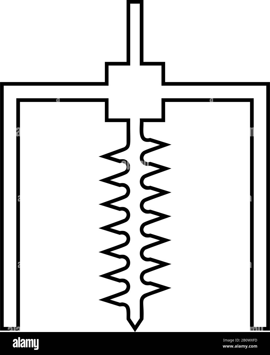 Bohrstängelbohrung für Erdminenindustrie geologisches Bohrkonzept Auger Symbol Umriss schwarze Farbvektor-Abbildung flaches, einfaches Bild Stock Vektor