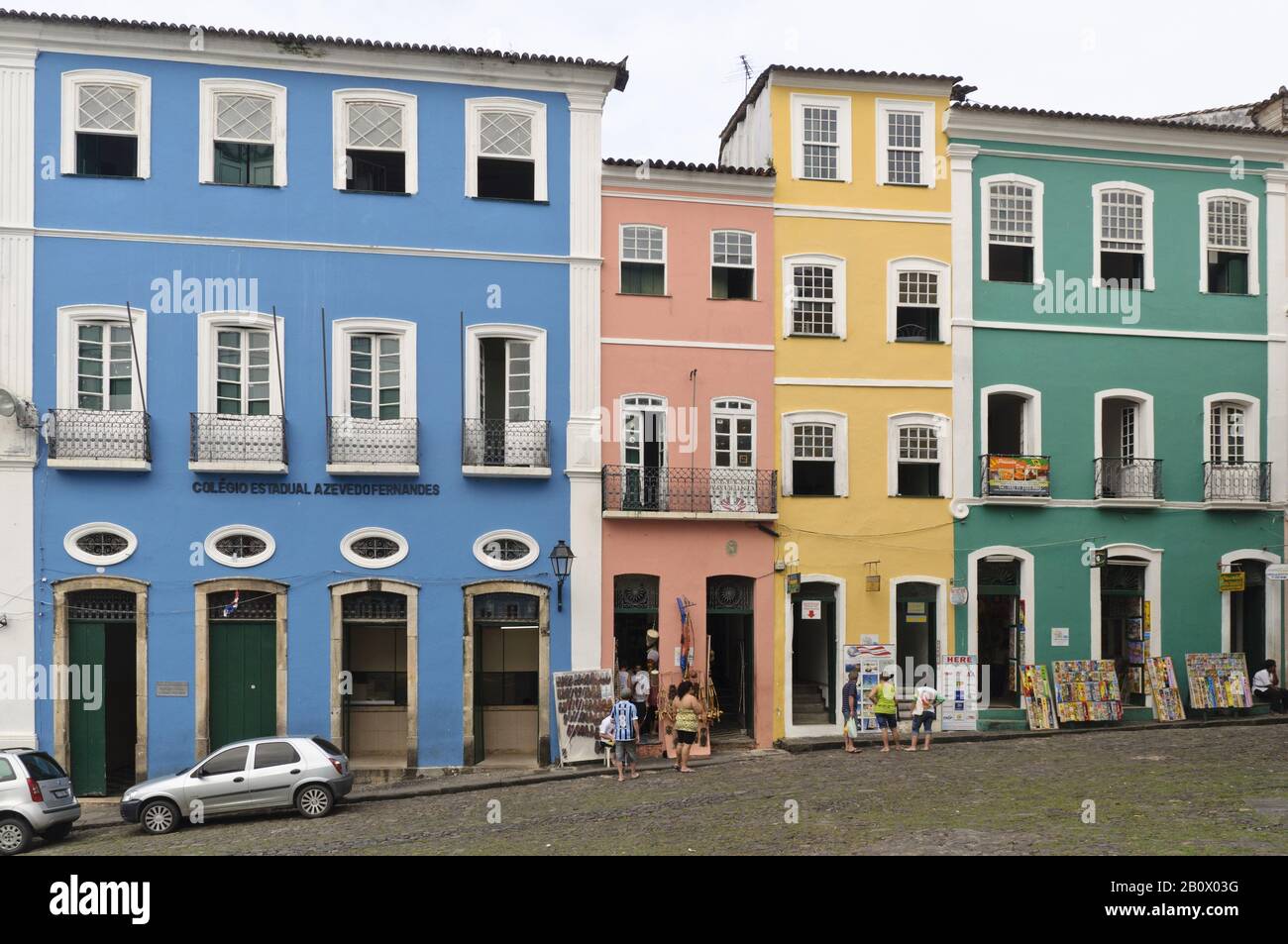 Gebäude in Largo do Pelourinho, Salvador da Bahia, Brasilien, Südamerika, Stockfoto