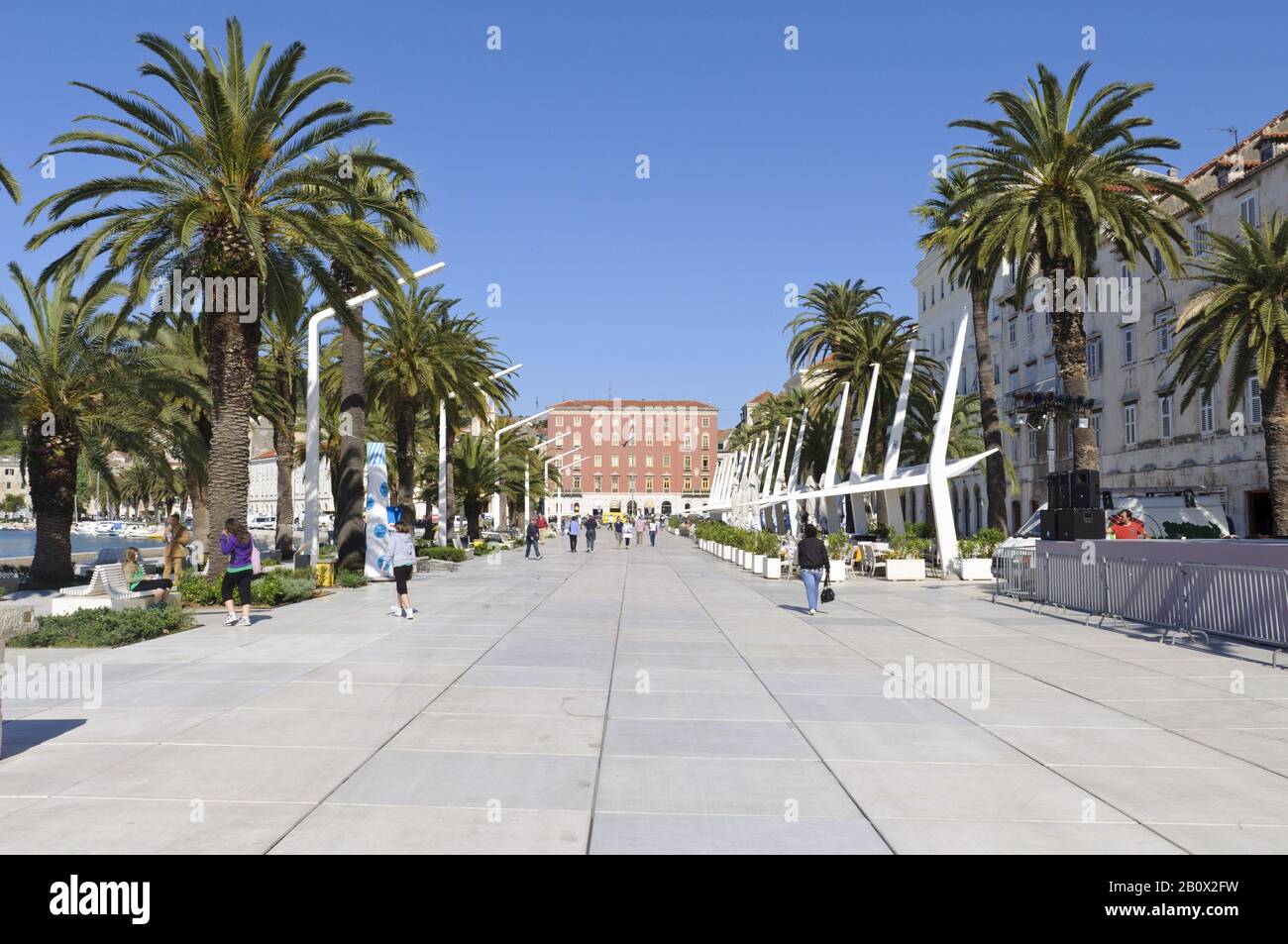 Promenade, Split, Adria, Dalmatien, Kroatien, Südost-Europa, Stockfoto