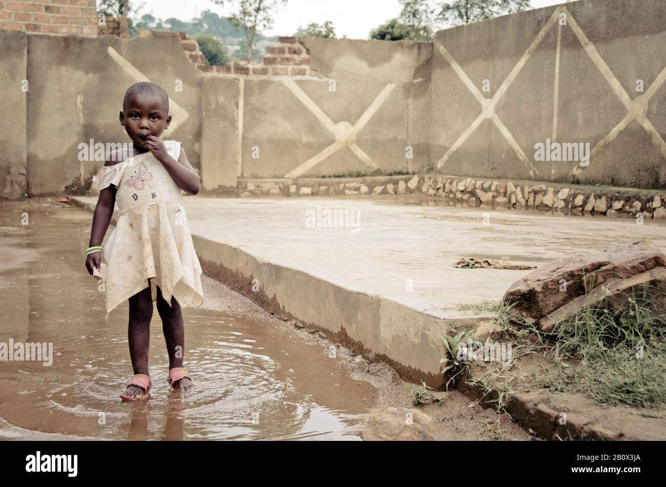 Straßenkind, Kampala, Uganda, Ostafrika, Afrika, Stockfoto