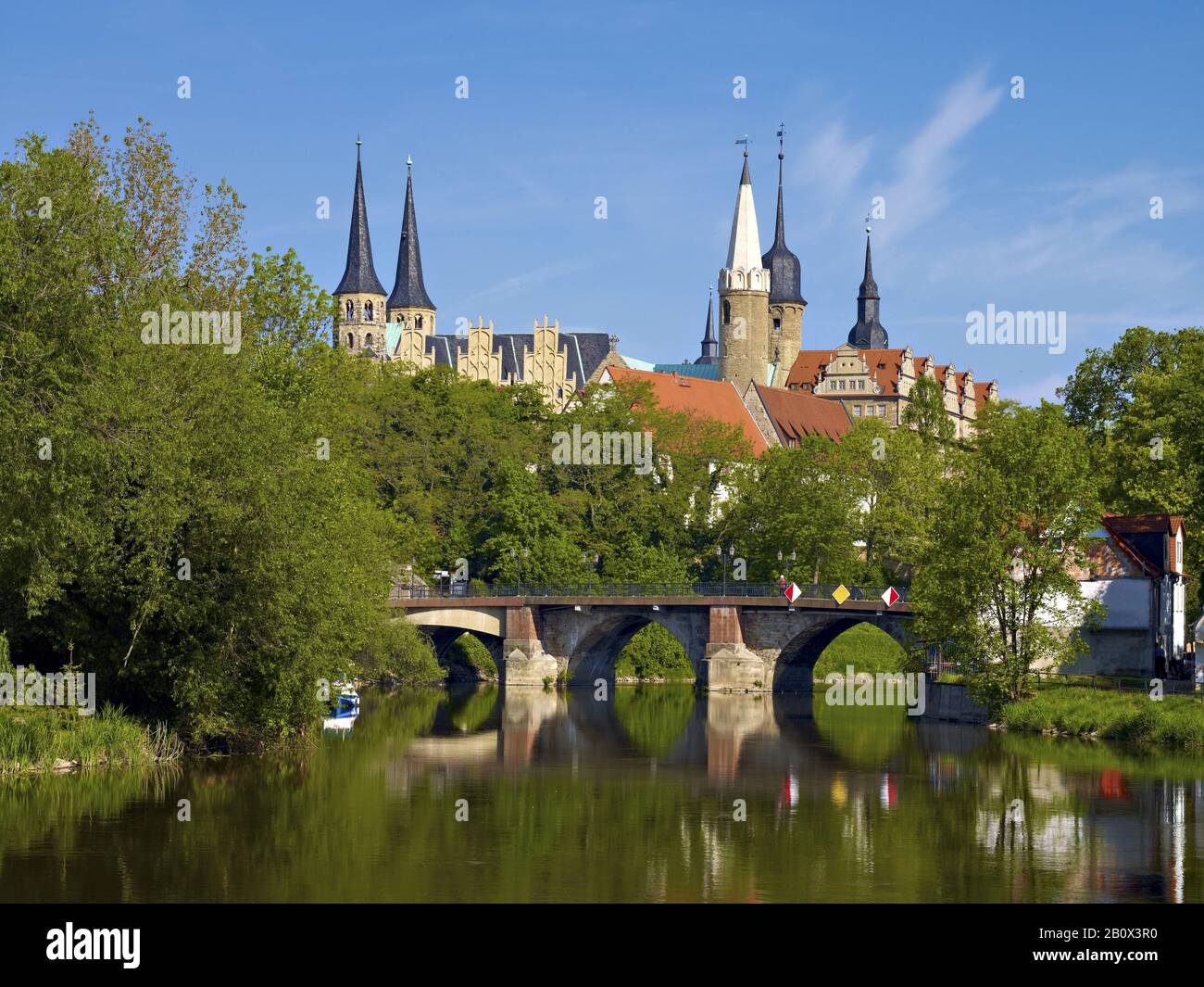 Domblick mit Saale-Hochburg, Sachsen-Anhalt, Deutschland, Stockfoto