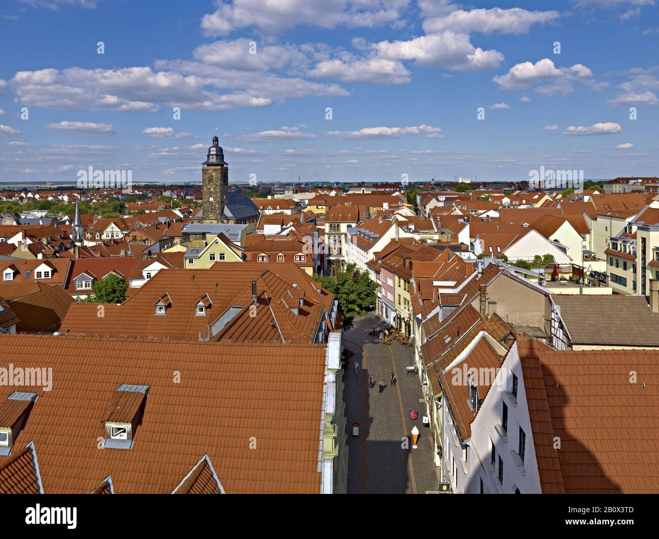 Blick auf die Stadt mit Magarethenkirche, Gotha, Thüringen, Deutschland, Stockfoto