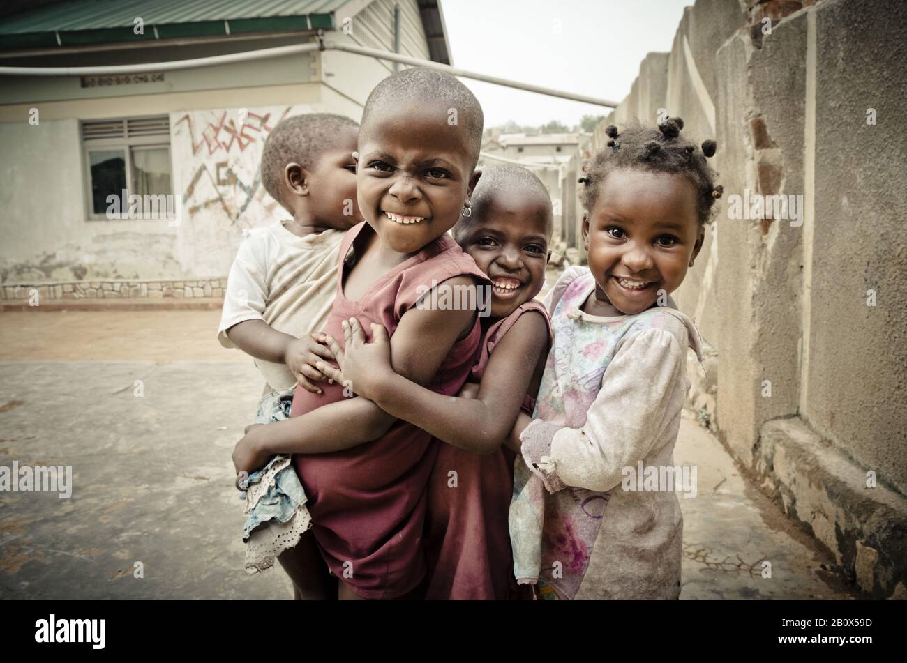 Straßenkinder in Kampala, Uganda, Ostafrika, Afrika, Stockfoto