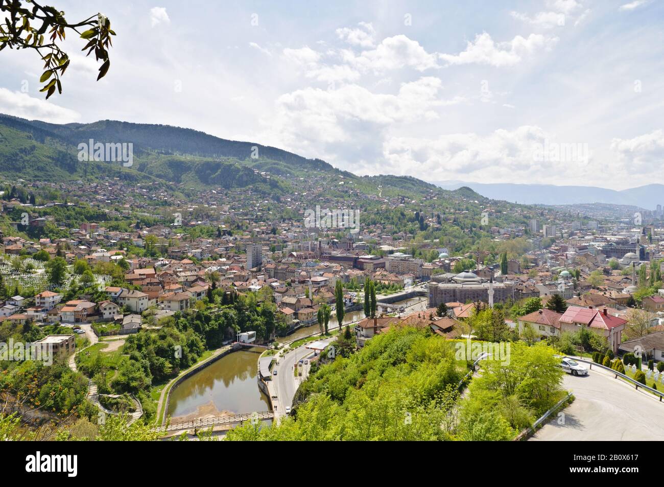 Blick auf Sarajevo, Bosnien-Herzegowina, Südost-Europa, Stockfoto