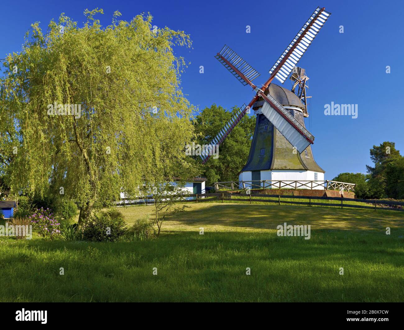 Windmühle, Worpswede, Niedersachsen, Deutschland, Stockfoto