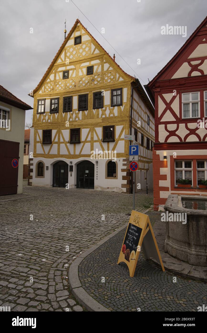 Historisches Rathaus Prichsenstadt Stockfoto