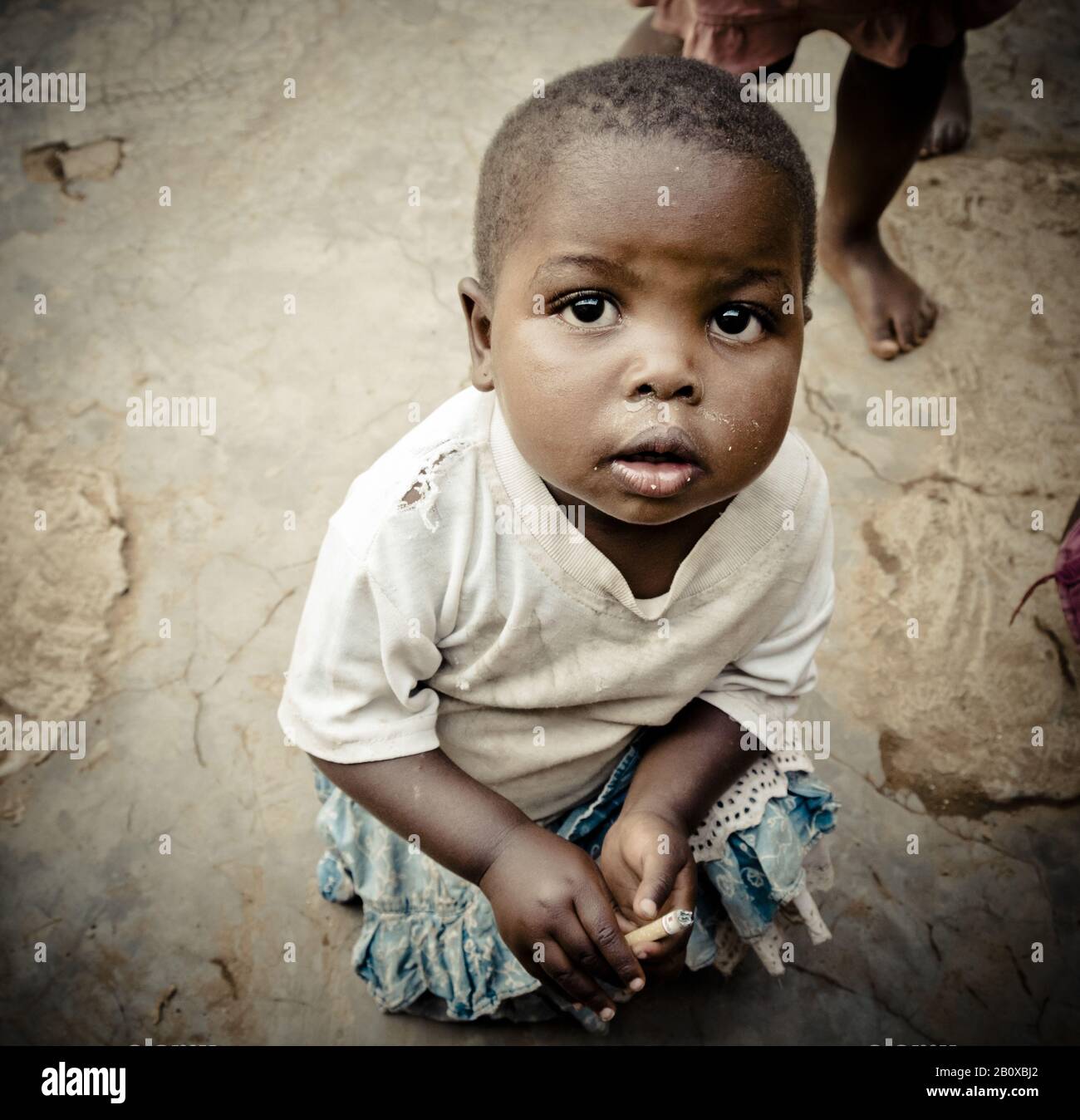 Straßenkind, Kampala, Uganda, Ostafrika, Afrika, Stockfoto