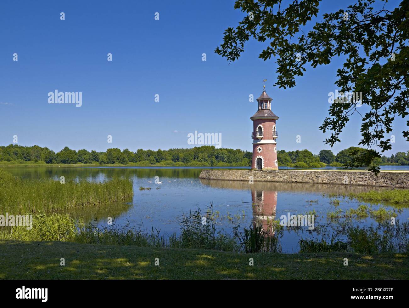 Leuchtturm in Moritzburg bei Dresden, Sachsen, Deutschland, Stockfoto