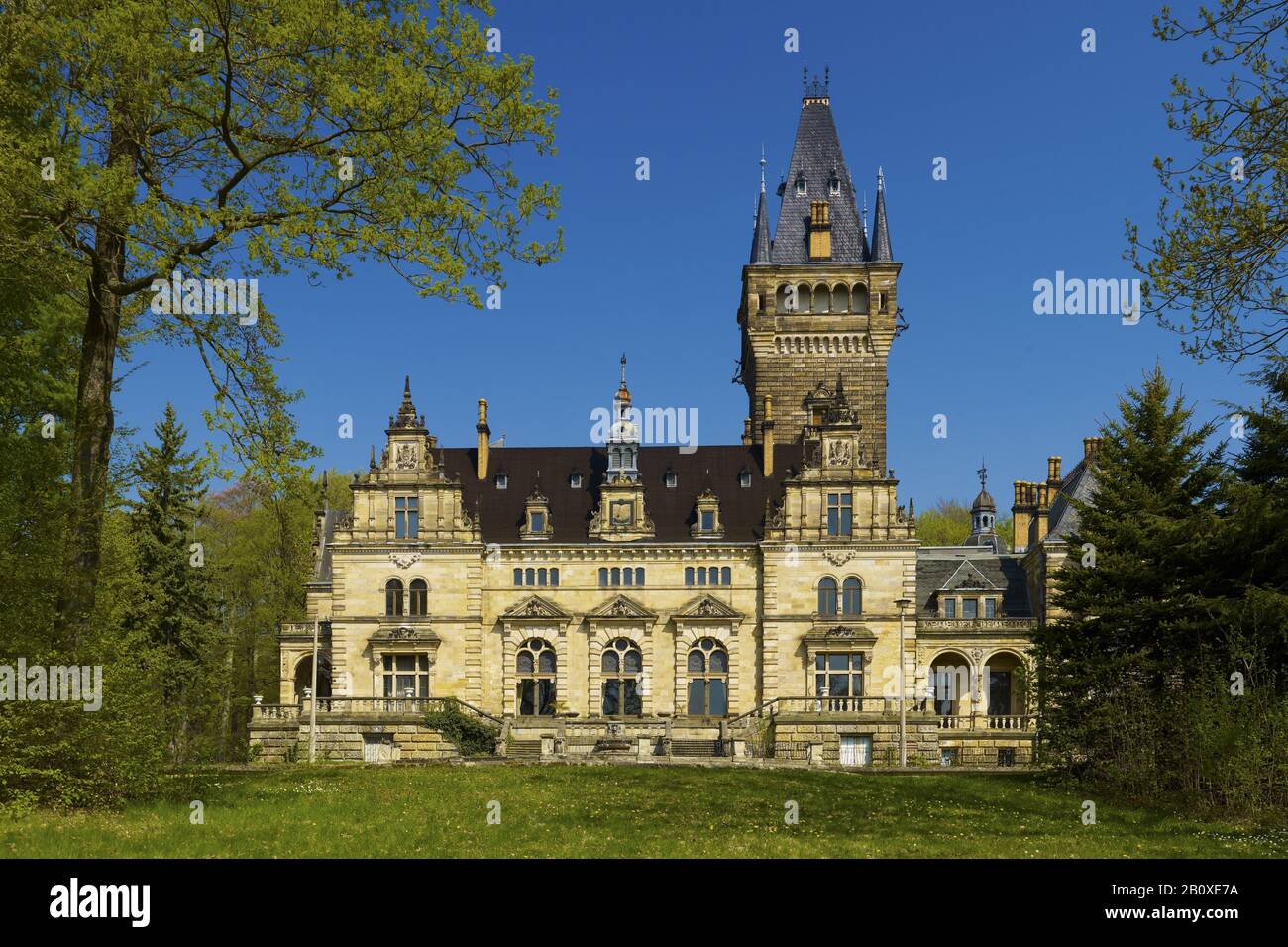 Jagschloss Hummelshain, Saale-Holzland-Kreis bei Kahla, Thüringen, Deutschland, Stockfoto