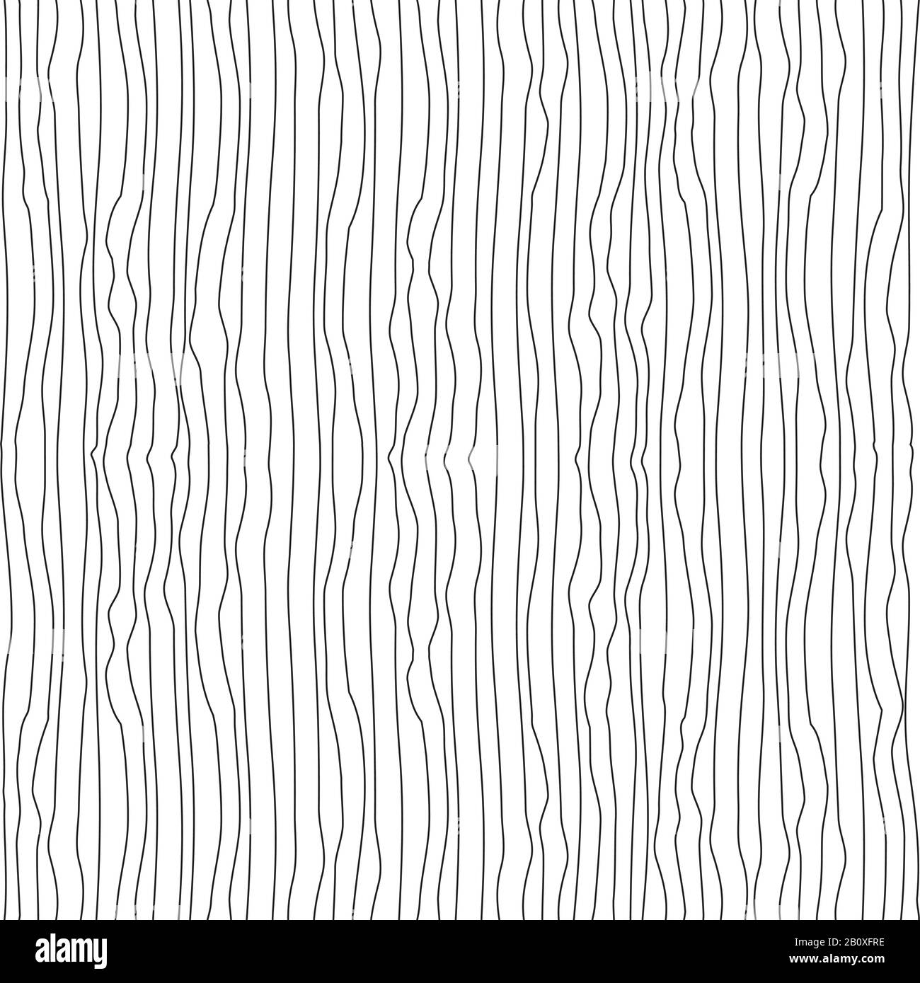 Vertikale gewellte dünne unebene Linien nahtloses Muster. Abstrakte nahtlose Textur in Schwarz und Weiß. Vektorgrafik im EPS8-Format Stock Vektor