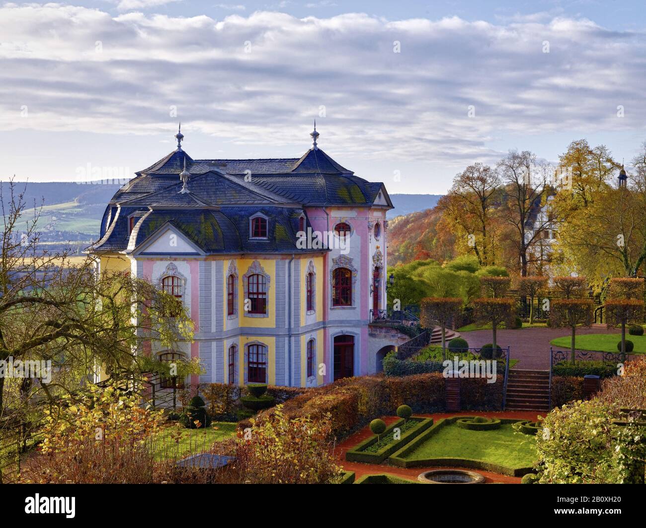 Schloss Rokoko der Dornburger Schlösser Dornburg, Thüringen, Deutschland, Stockfoto