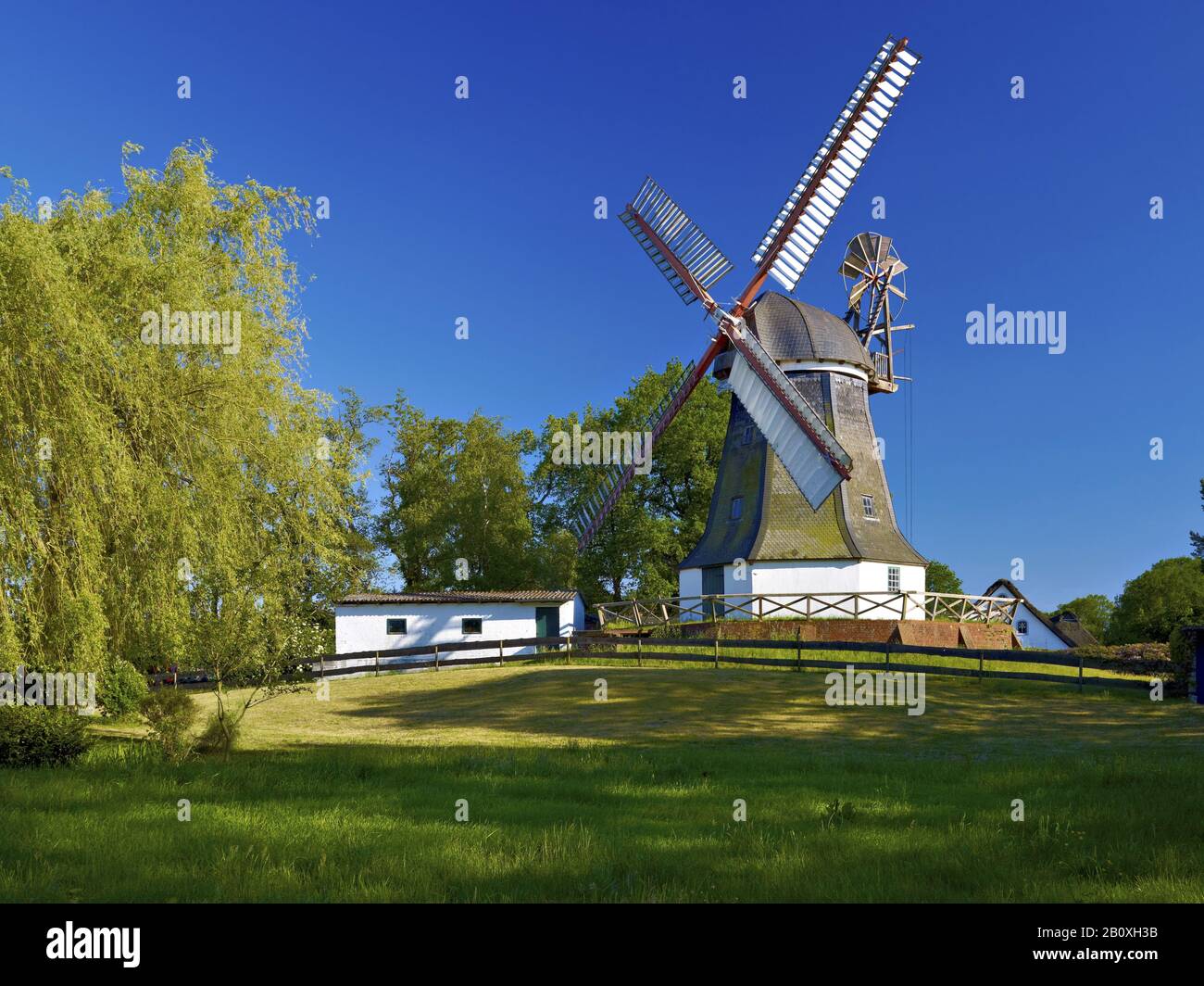 Windmühle, Worpswede, Niedersachsen, Deutschland, Stockfoto