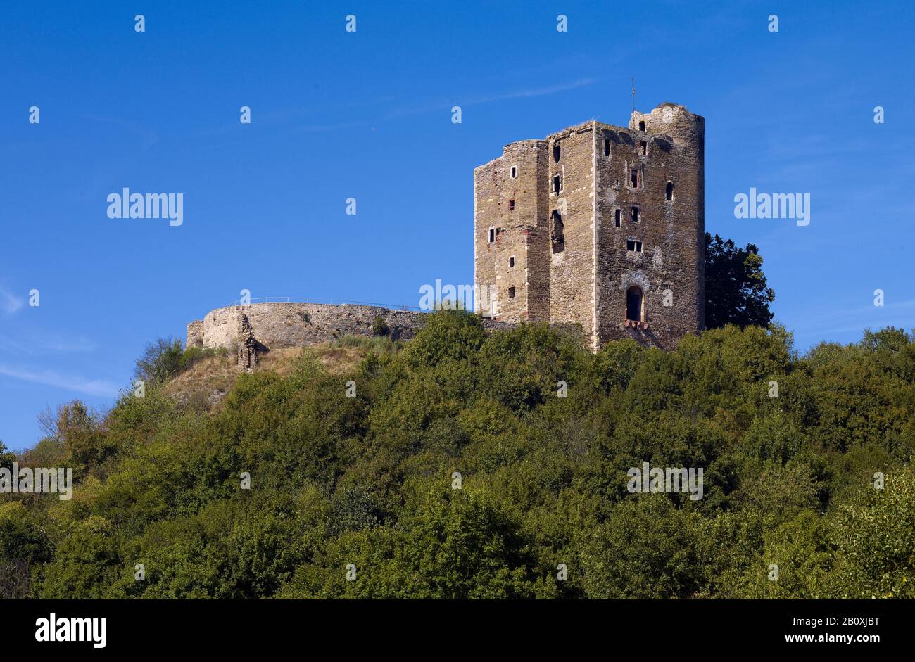 Burgruine Arnstein bei Arnstein, Landkreis Harkerode, Sachsen-Anhalt, Deutschland, Stockfoto