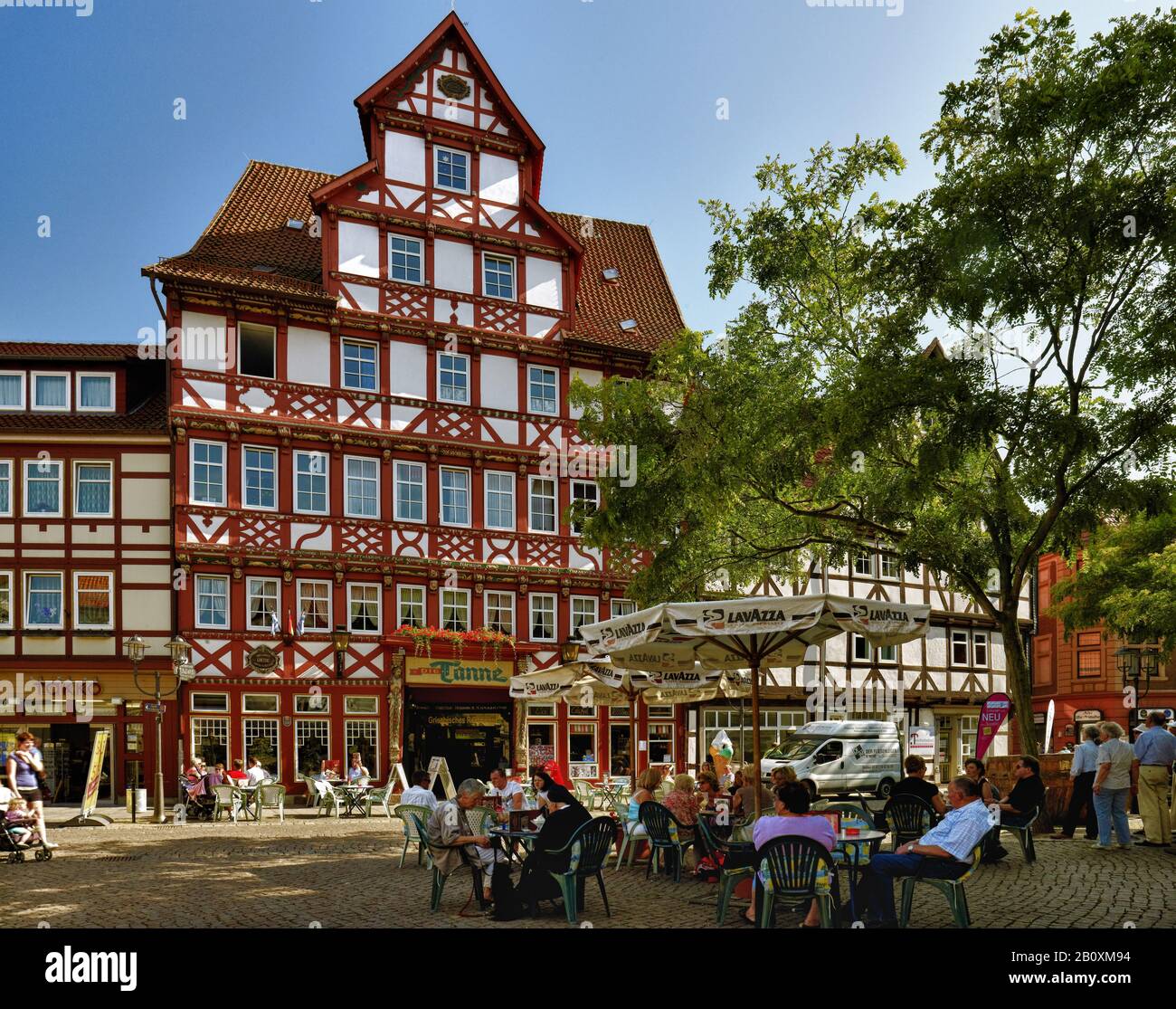Ehemaliges Hotel zur Tanne an der Marktstraße in Duderstadt, Niedersachsen, Deutschland, Stockfoto