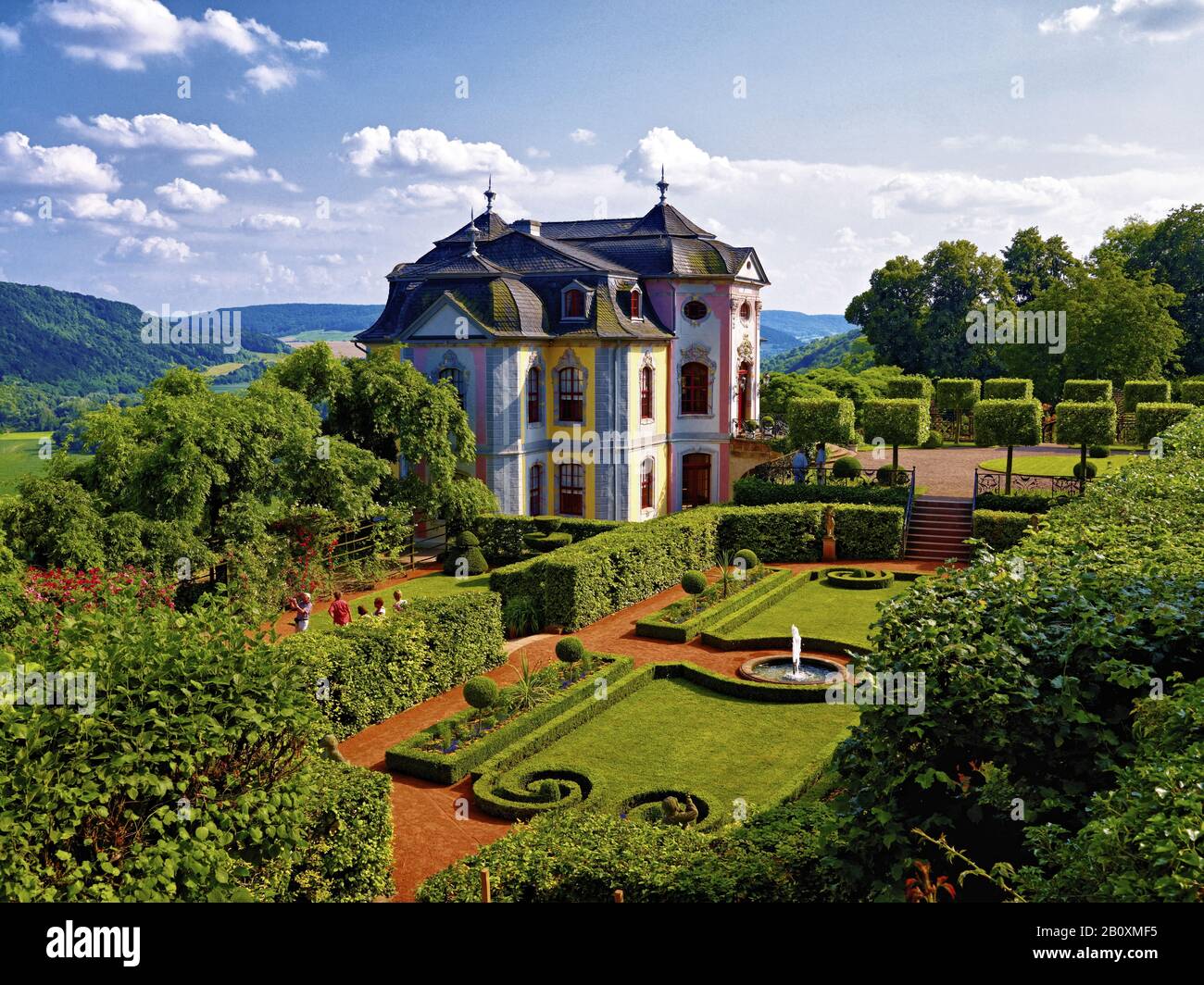 Schloss Rokoko der Dornburger Schlösser Dornburg, Thüringen, Deutschland, Stockfoto