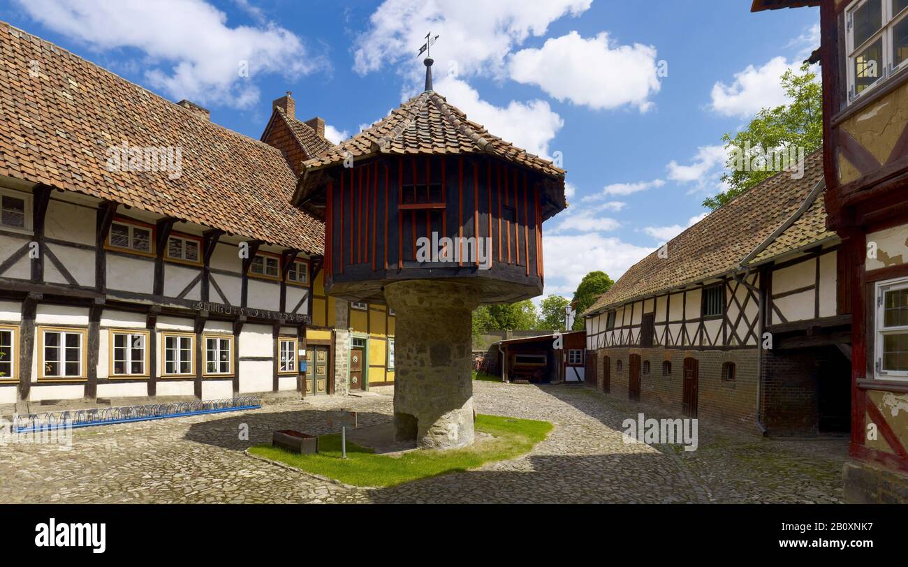 Schäfers Hof mit Taubenhaus in Osterwieck, Sachsen-Anhalt, Deutschland, Stockfoto