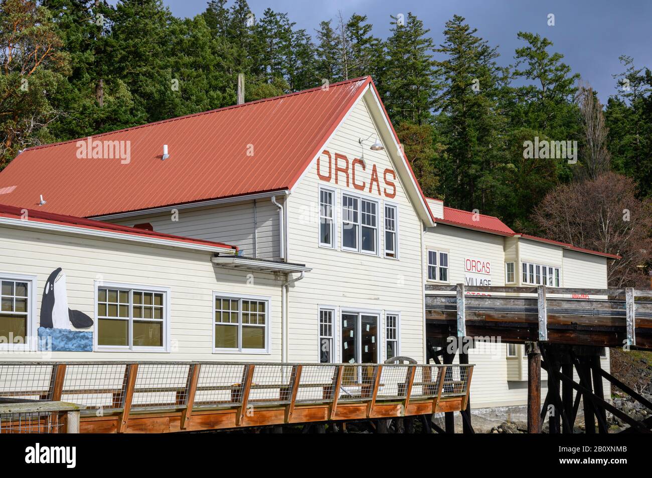 Orcas Island Ferry Terminal Building, San Juan Islands, Washington. Stockfoto