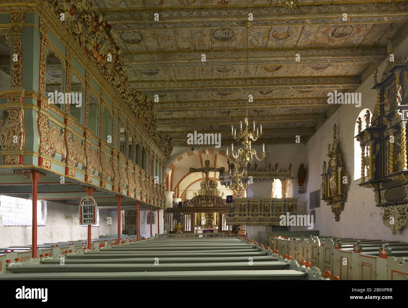 Kirche mit Renaissance-Ausstattung in Lüdingworth, Niedersachsen, Deutschland, Stockfoto