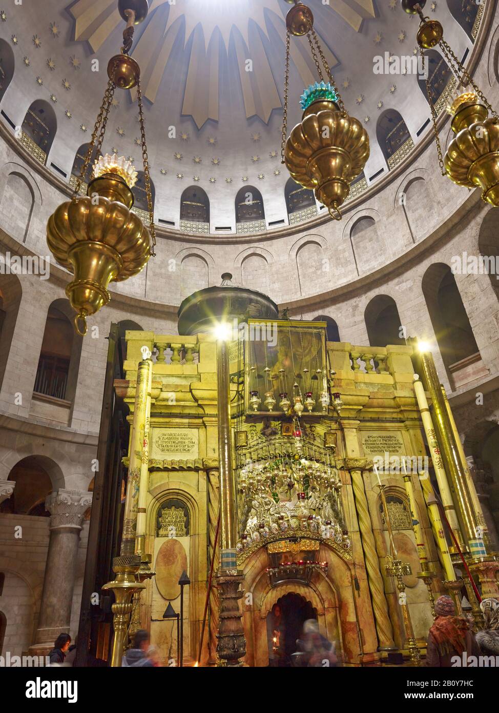 Grab Christi in der Grabeskirche in Jerusalem, Israel, Stockfoto