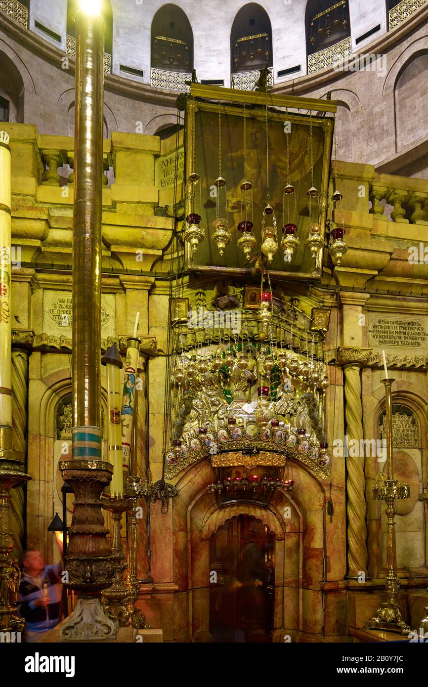 Grab Christi in der Grabeskirche in Jerusalem, Israel, Stockfoto