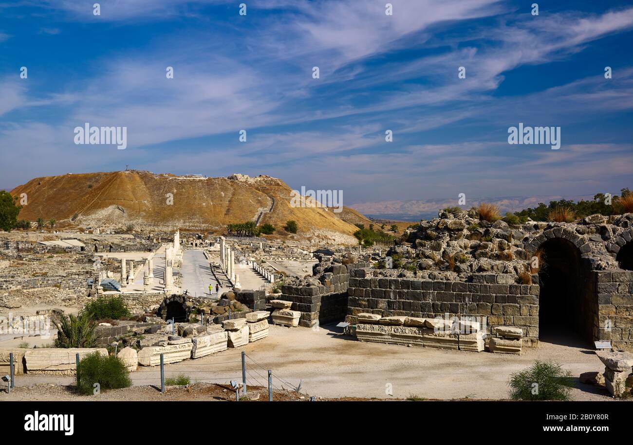 Die antike Stadt Bet She'an auch Scythopolis im Jordantal, Northern District, Israel, Stockfoto