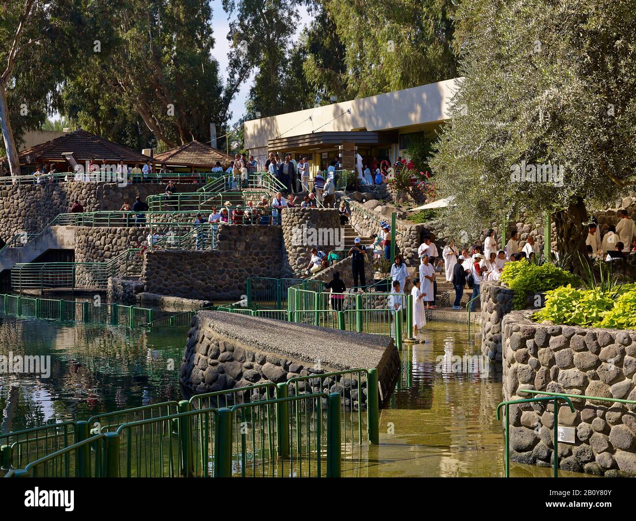 Yardenit, kommerzieller Taufplatz am Jordan nahe dem See Genezareth, Israel, Stockfoto