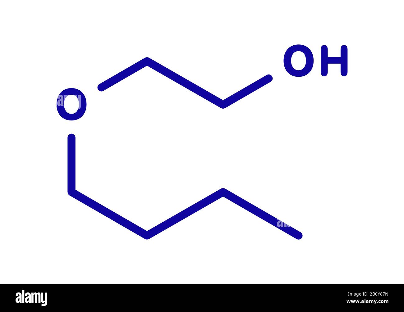 2-Butoxyethanol-Molekül, Abbildung Stockfoto