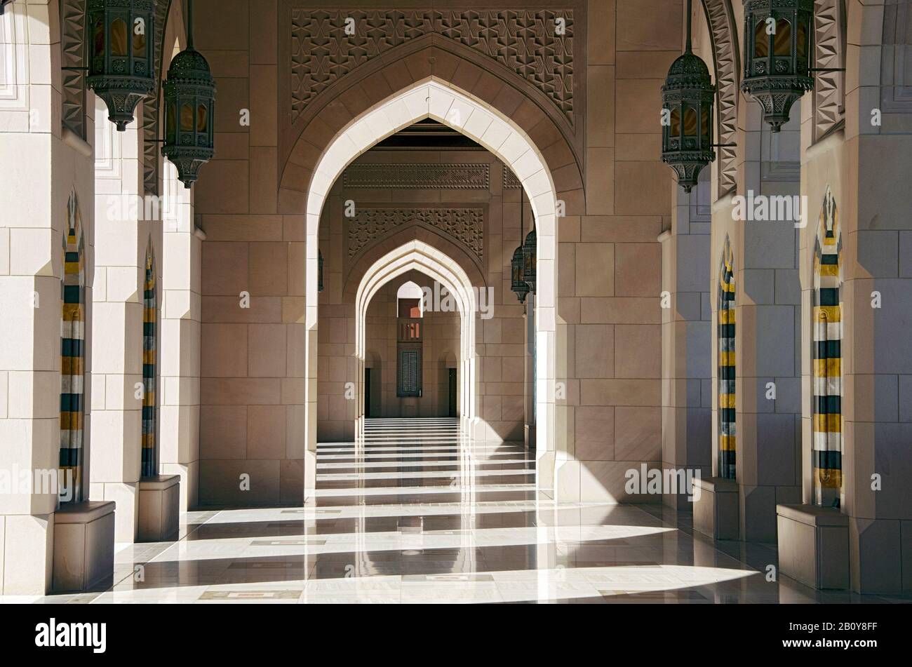 Große Sultan-Qaboos-Moschee in Maskat, Oman, Stockfoto