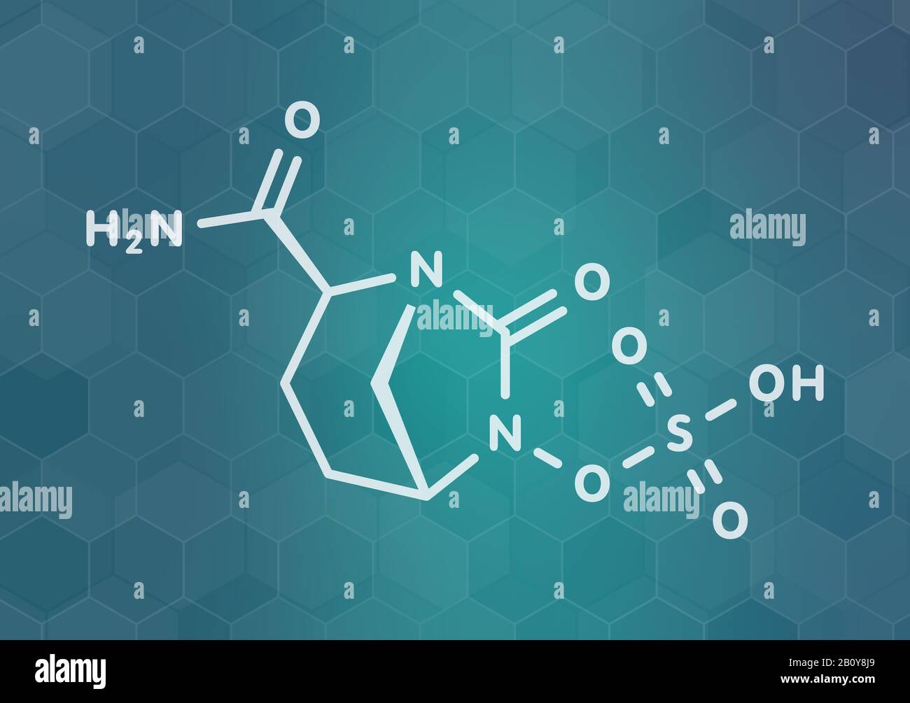 Avibactam Drug Molecule, Illustration Stockfoto