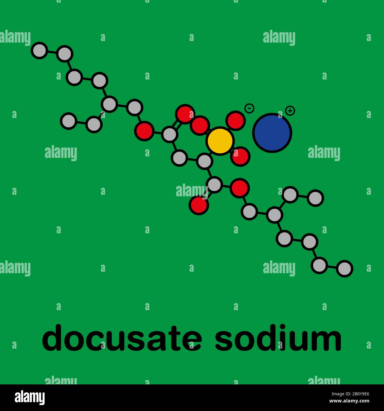 Docusate Natriummedikament Molekül, Abbildung Stockfoto