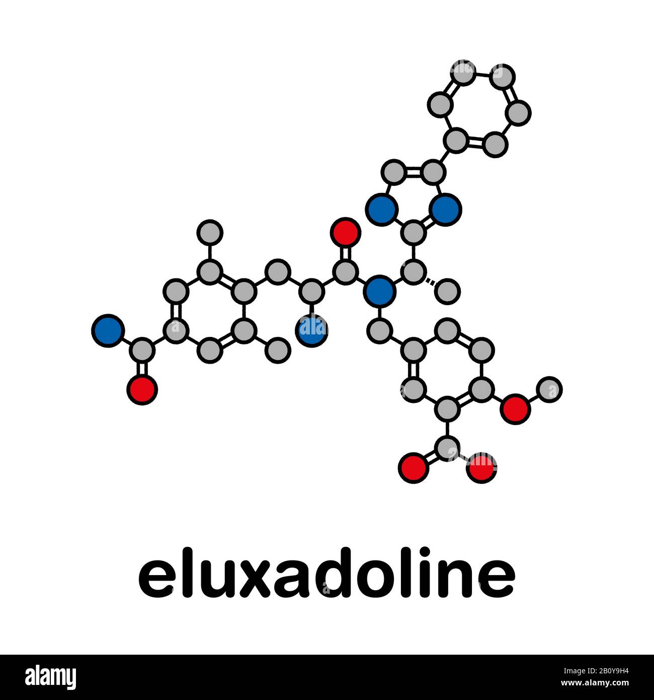 Drug Molecule des Eluxadolin-Reizdarm-Syndroms Stockfoto