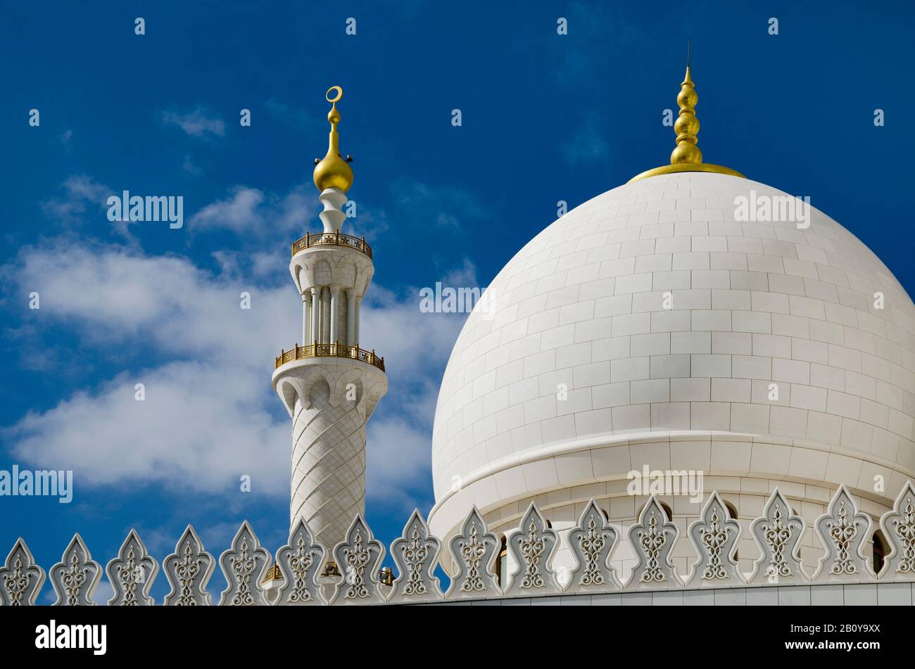 Scheich-Zayed-Moschee, Abu Dhabi, Vereinigte Arabische Emirate, Stockfoto