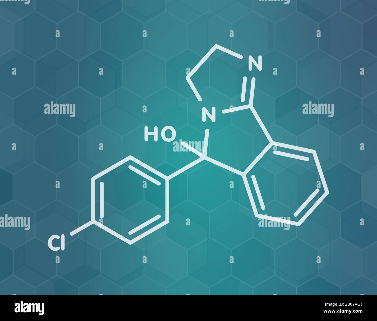 Mazindol Appetit Suppressant Drug Molecule, Illustration Stockfoto