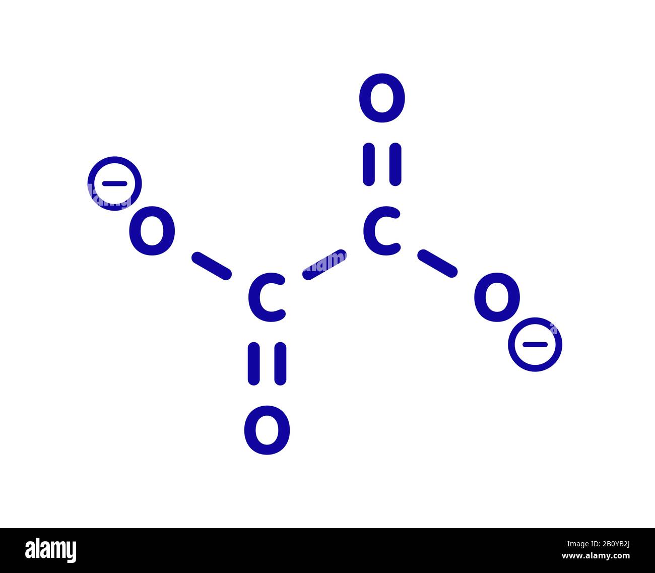 Oxalat-Anion-chemische Struktur, Abbildung Stockfoto