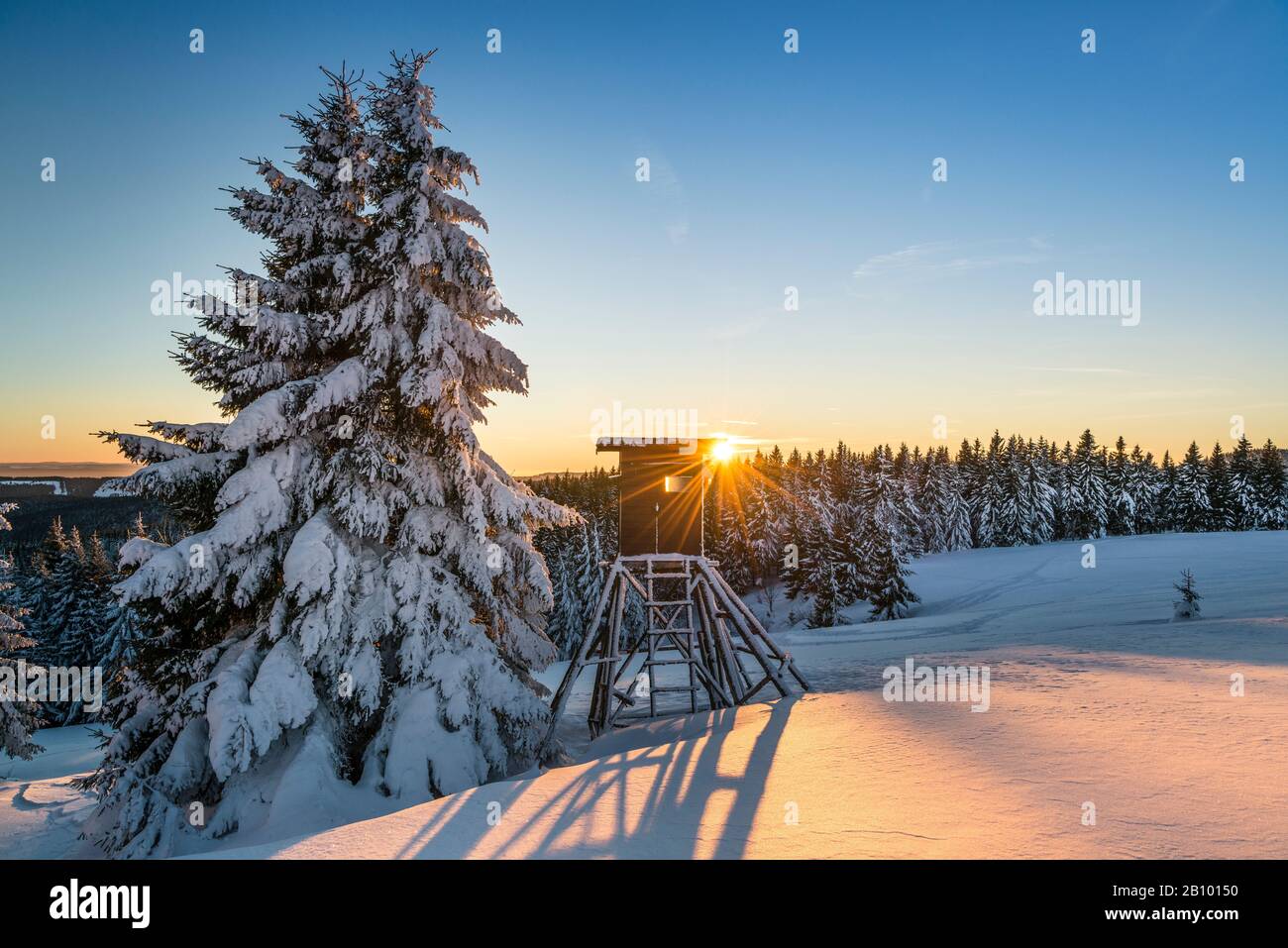 Klinovec, Karlsbader Region, Erzgebirge, Tschechien Stockfoto