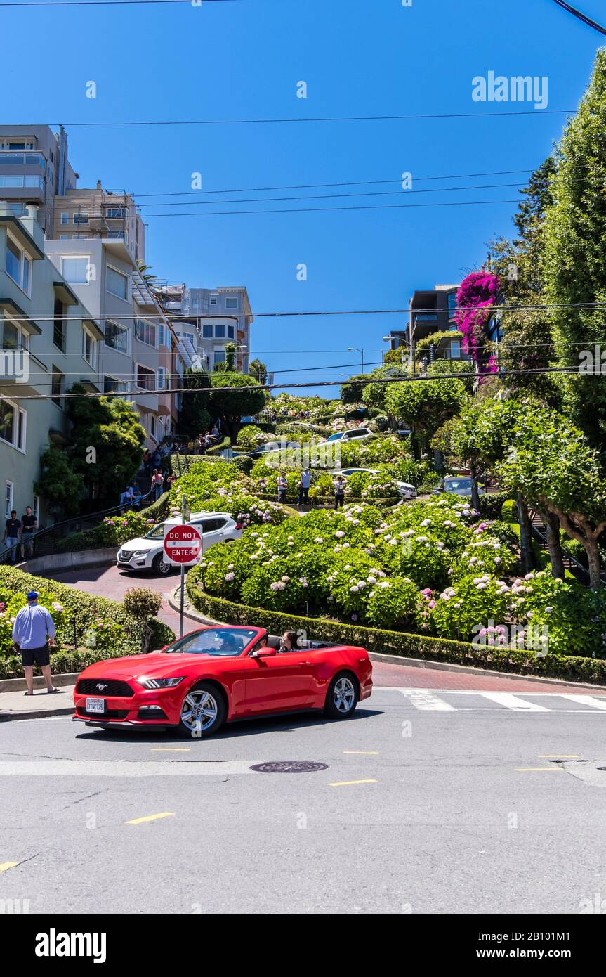 Landmark Lombard Street, Nob Hill, San Francisco, Kalifornien, USA Stockfoto